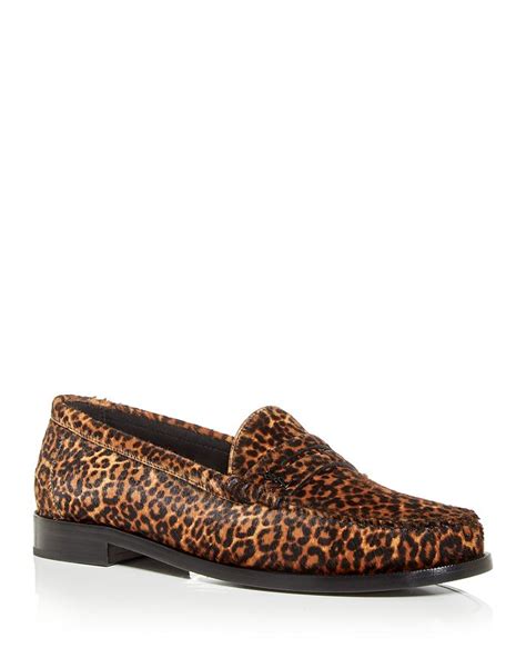 ysl leopard print mens loafers|saint laurent penny loafers.